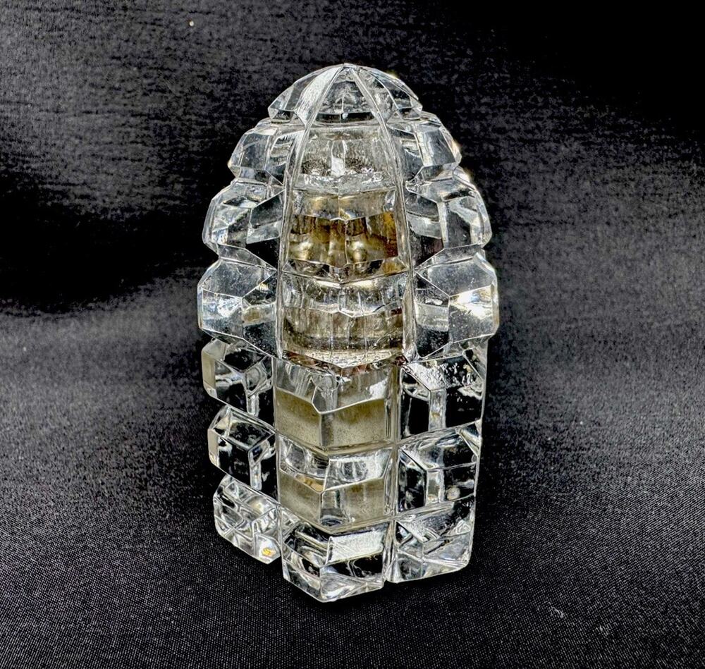 Vintage Mini Cut Crystal Table Desk Lighter Ronson Strikalite Insert 2.5” SPARKS